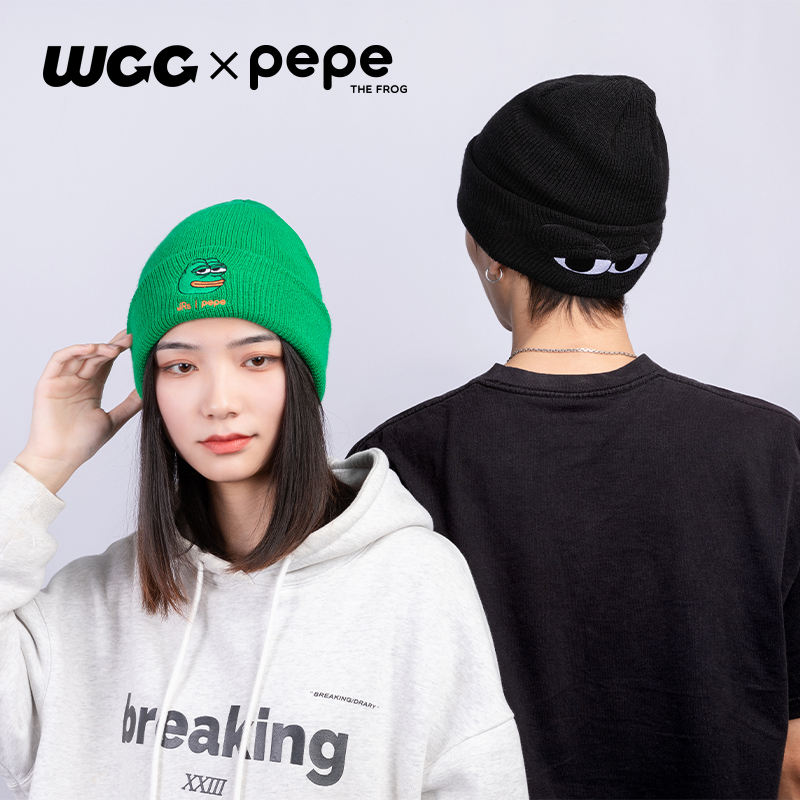 悲伤蛙联名针织帽情侣帽WCC