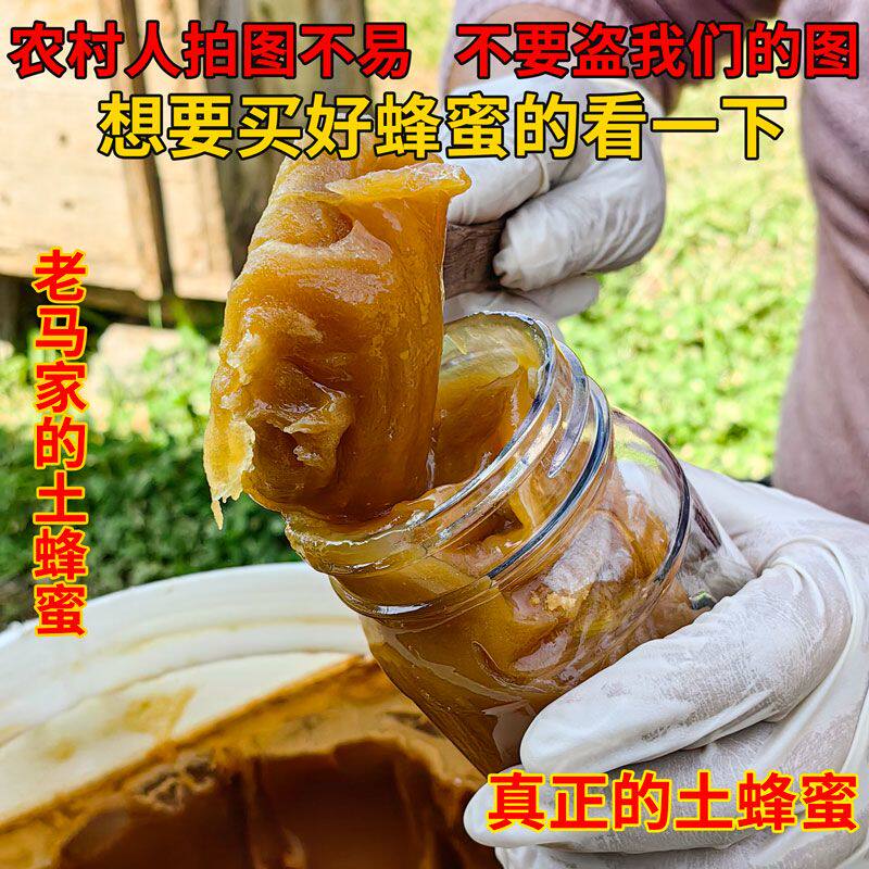 老马土蜂蜜高山农家自产木桶压榨不添加自然成熟高活性原蜜野蜂蜜