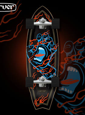 美国Carver陆冲板「烈焰鬼手」Santa cruz专业陆地冲浪板 31英寸