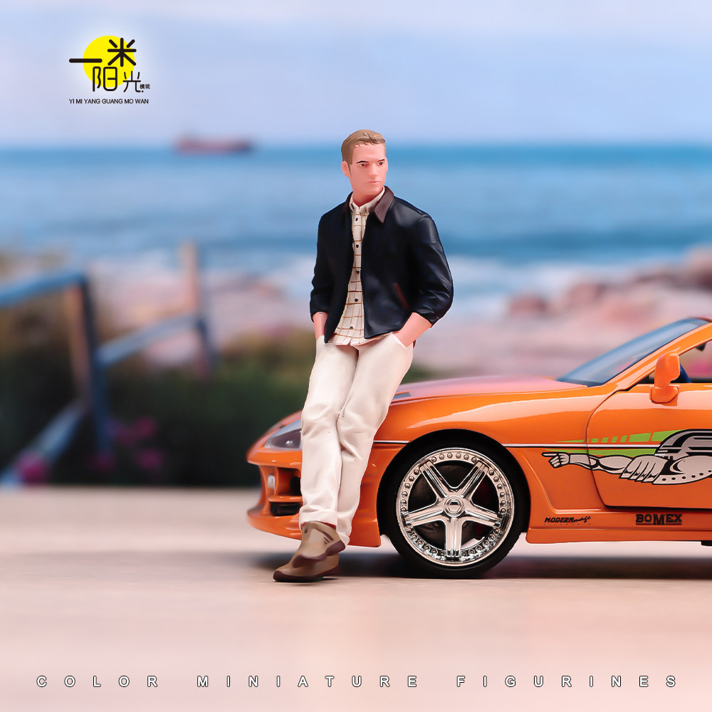 1/18/24 新版保罗-靠车型男 精涂微缩场景模型搭配手工涂装小人偶