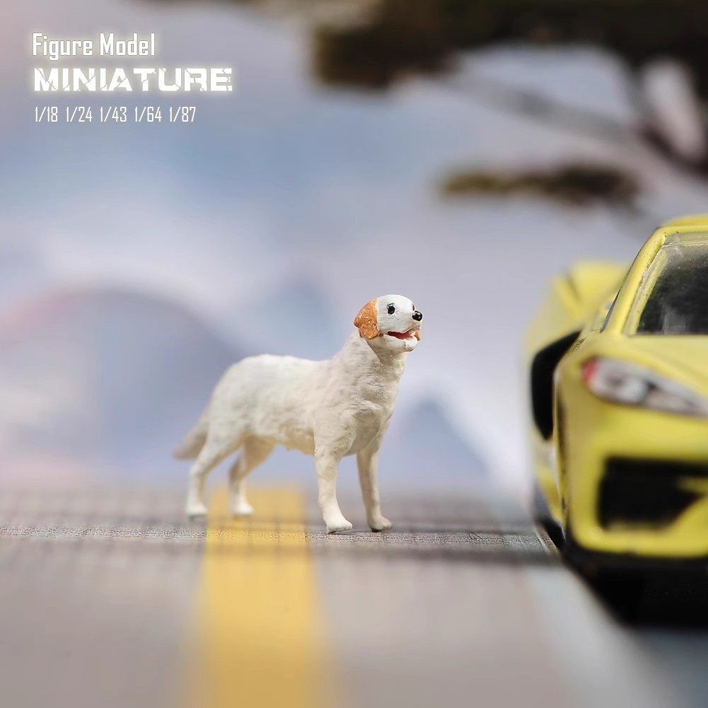 1/18/24/43/64/87 小尾巴狗 微缩场景微拍摄影车模型搭配手办人偶