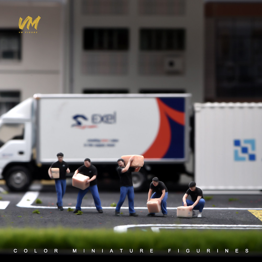 VM 1/64 快递场景套装 微缩场景模型搭配3D彩打树脂人偶