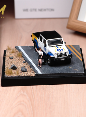 VM 1/64 99号公路方形场景地台 微缩模型沙盘手办树脂小人偶微拍