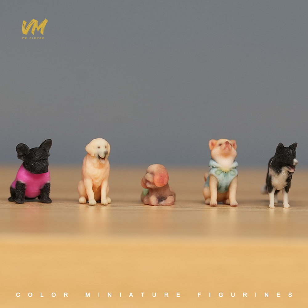 现货 1/64 可爱宠物系列  微缩场景模型搭配3D彩色打印人偶模型