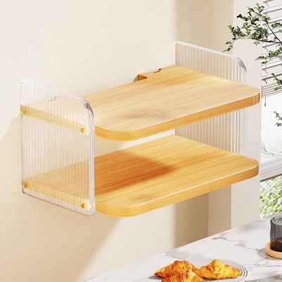 免打孔墙上置物架路由器放置架客厅墙面卧室收纳架壁挂式隔板架子