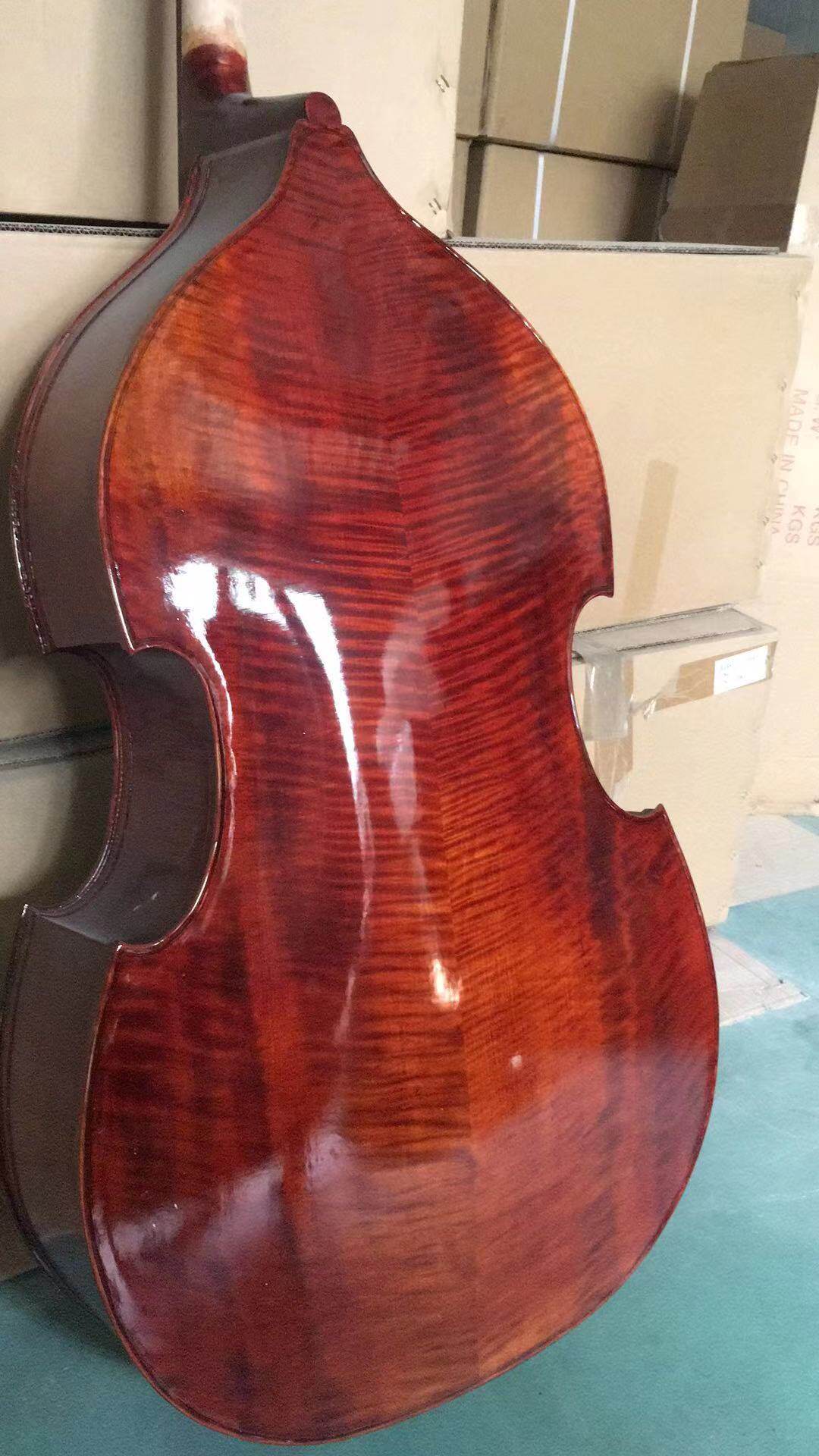 高档虎纹低音提琴手工低音提琴倍大提琴double bass
