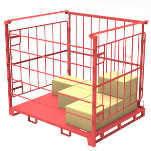 固定式家电回收箱 上海巧固架厂家供应带加挂杆大型金属周转框