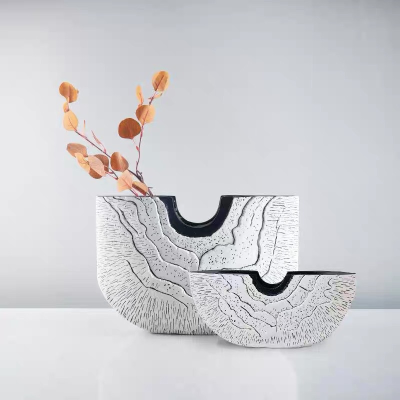 现代简约抽象艺术插花器花瓶摆件轻奢样板间客厅餐桌面软装饰品