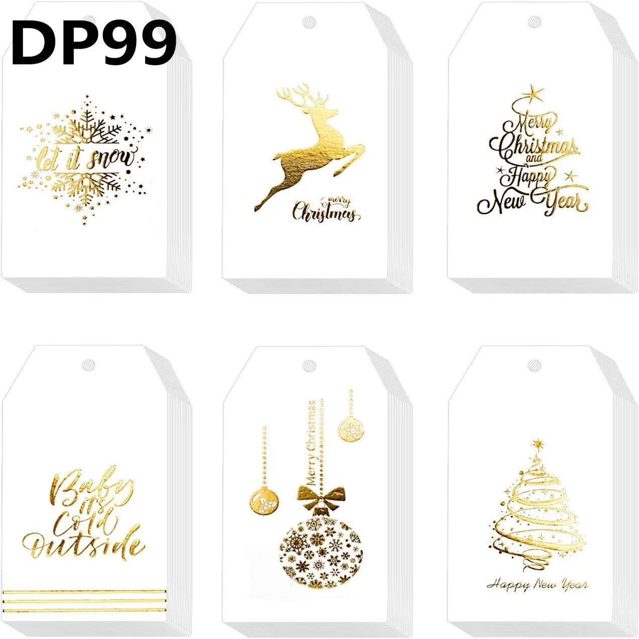 烫金圣诞节装饰吊牌卡片