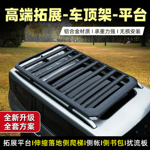 魏牌蓝山埃安YPIUS银河L7E5车顶行李架拓展平台货架改装SUV爬梯