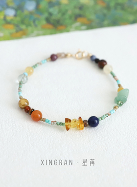 天然石手串手链女小众原创