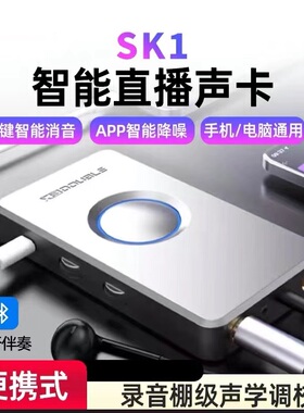 DOUBLE德博声学SK1智能声卡吉他弹唱手机直播内录录音声卡音质k歌