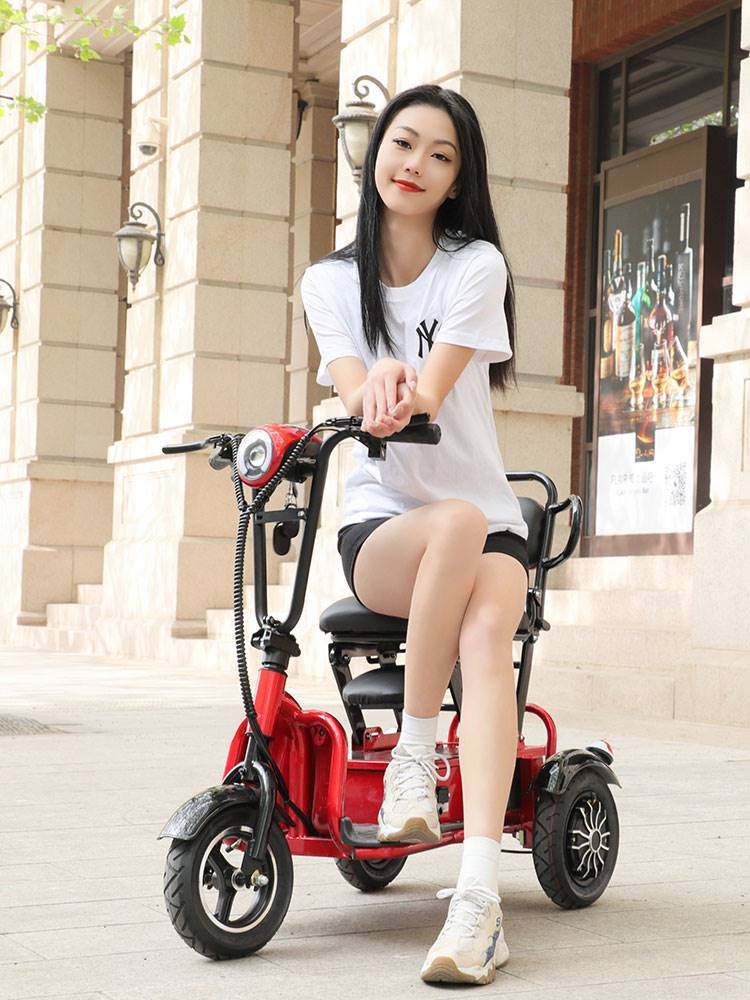 电动三轮车家用小型男女士单人折叠老年人代步车残疾人迷你电瓶车