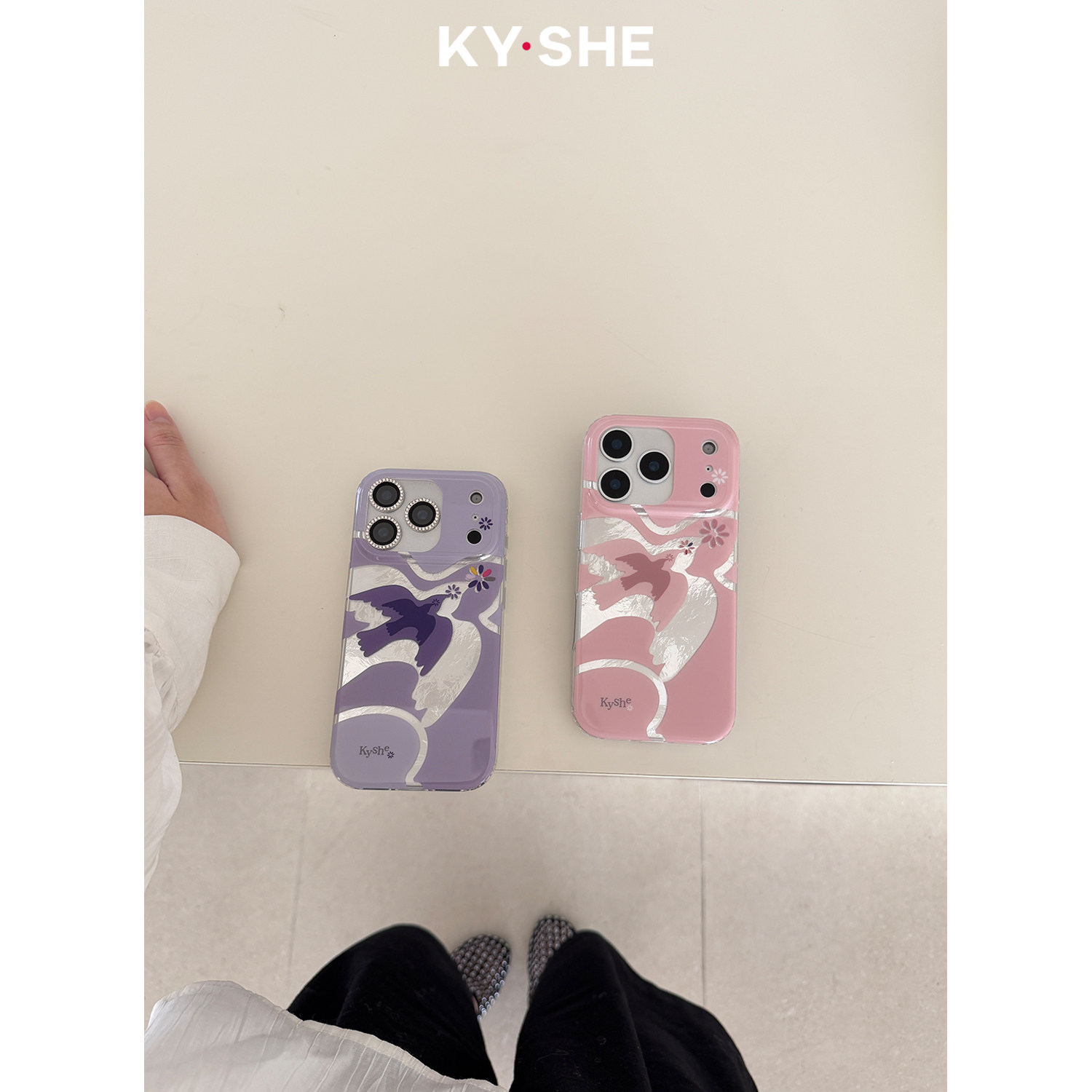 KYSHE“飞去都柏林”小众设计感镂空手机壳透明边双层印花壳适用iPhone18/17/16promax全包亮面防摔保护壳