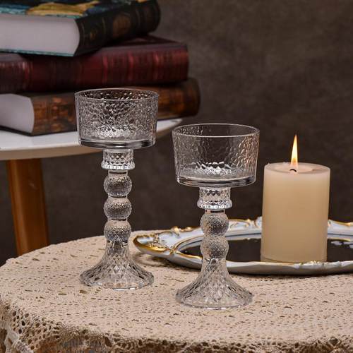 欧式简约ins玻璃烛台创意