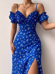 Elegant Off Long Dress Dress长裙 Neck Summer Slim Shoulder