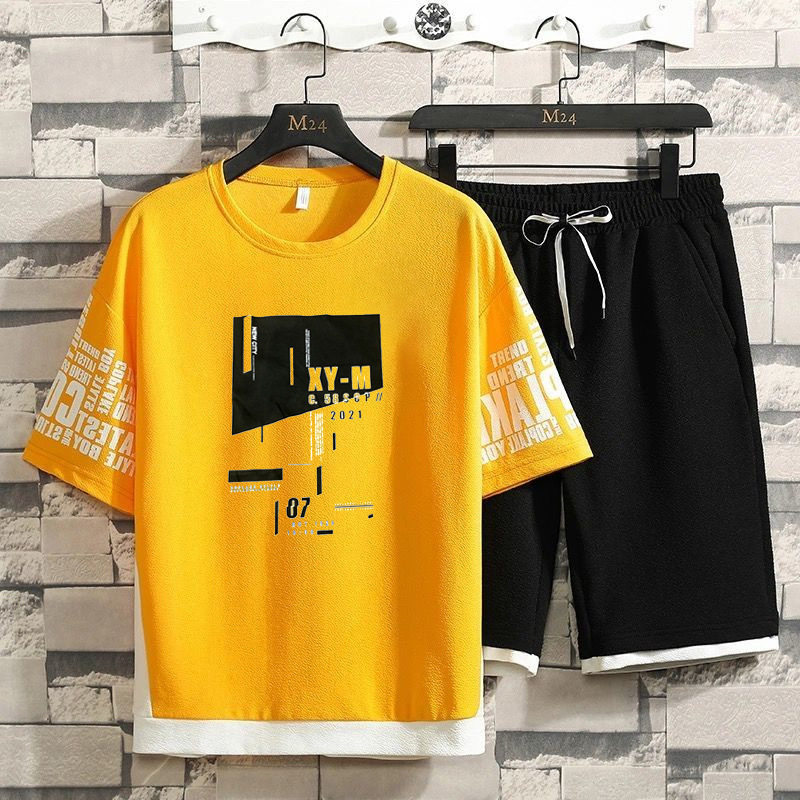Shorts two-piece sportswear men's M-4XL短裤两件套运动服男士