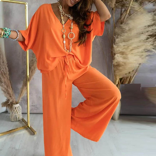 Top suit summer leopard wide leg pants suit夏豹纹阔腿裤套装