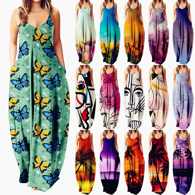 Pocket Maxi Dress Plus Sizes Big Large Dresses Robe Femme 女装/女士精品 连衣裙 原图主图