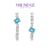 轻奢百搭送礼 耳环时尚 新春特惠 摩邦珠宝钻多宝蓝色ab款