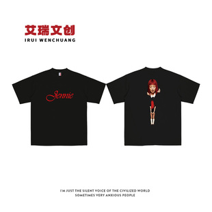 Jennie金智妮同款solo2专辑短袖T恤女2026新款打底衫周边上衣服夏