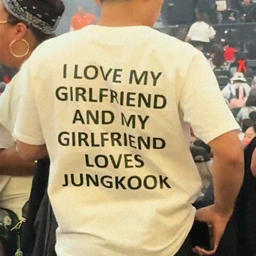 Girlfriend Loves Jungkook短袖T恤夏季纯棉半袖潮BTS防弹少年团