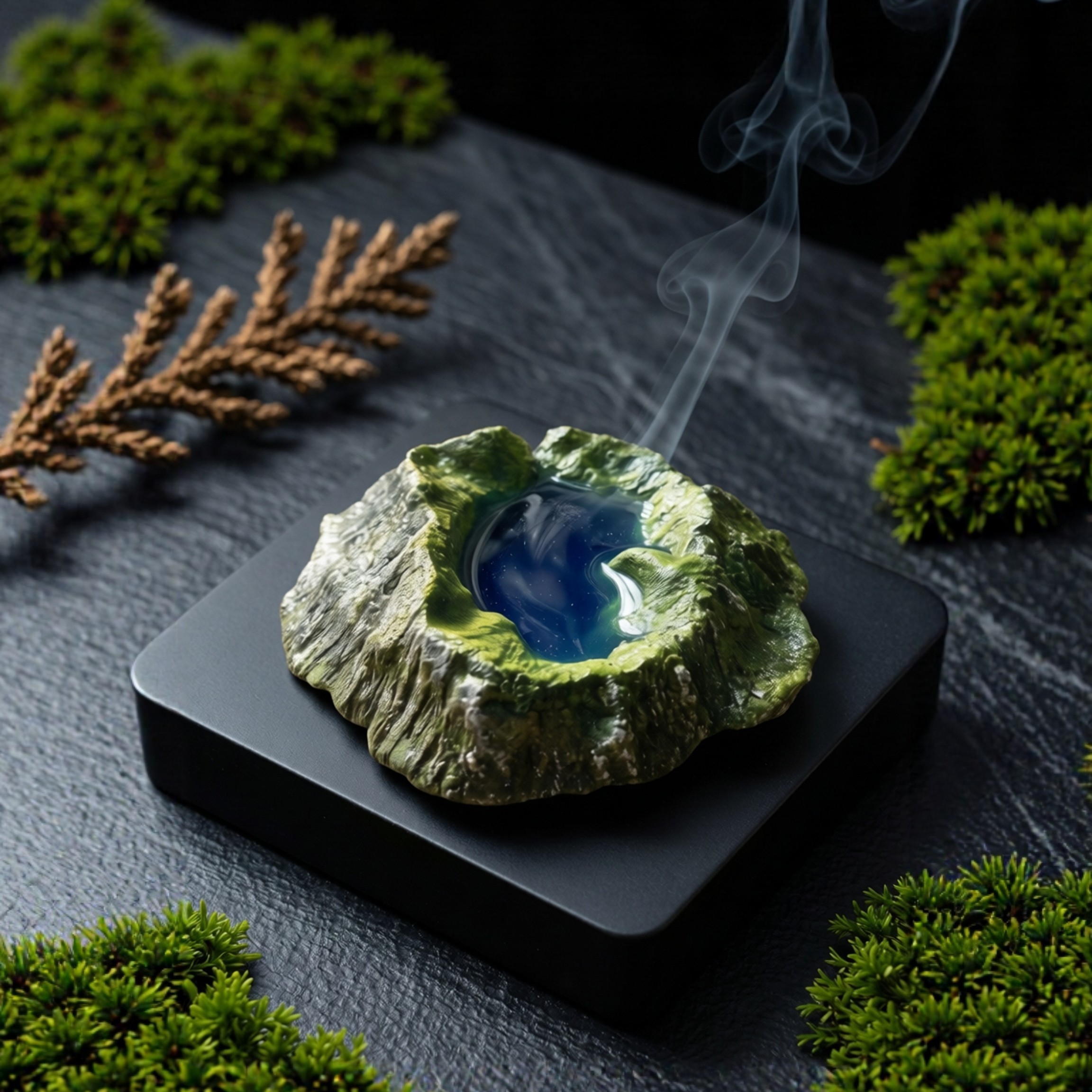 长白山天池高瓷化石膏磁吸冰箱贴图片