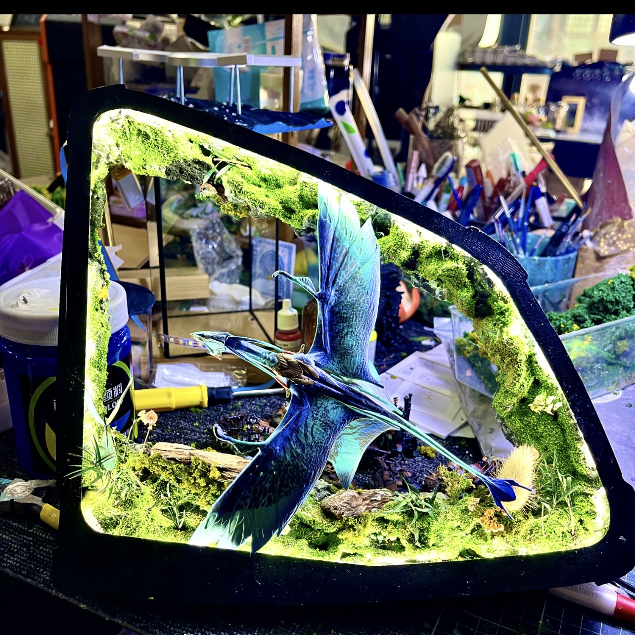 汽车三角窗装饰品发光氛围灯DIY