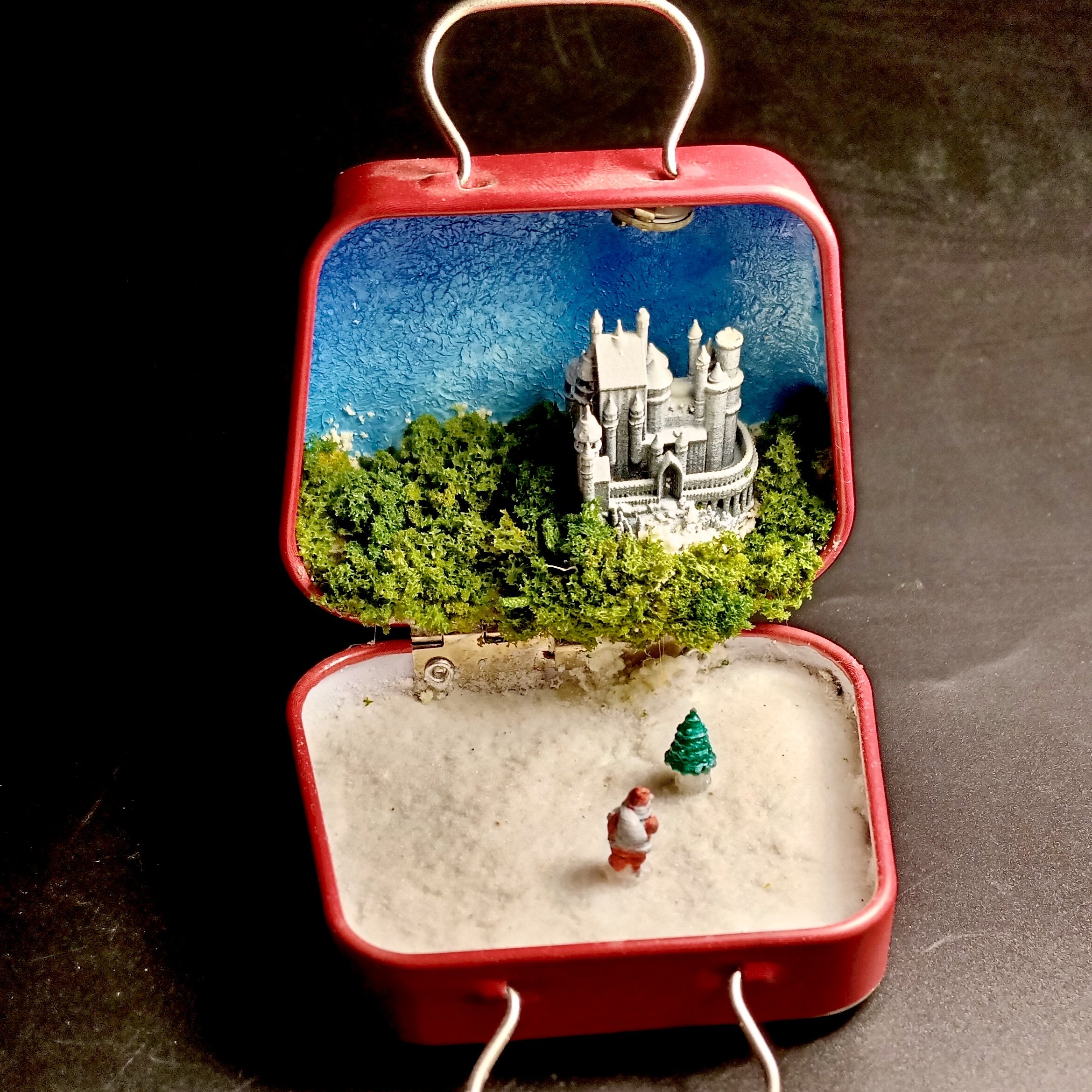 手工制作迷你圣诞场景雪地挂件钥匙扣包包装饰车挂礼物摆件