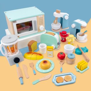 女孩面包制作咖啡机玩具幼儿园生日礼物 儿童过家家仿真厨具烤箱
