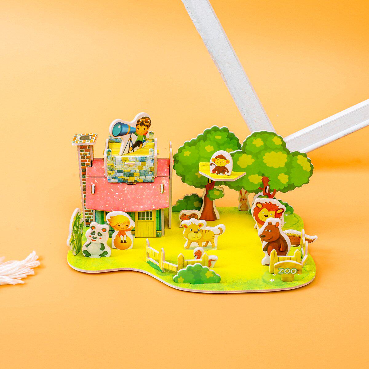 儿童卡纸3d拼装模型小房子家具女孩手工纸板立体拼图建筑纸板玩具