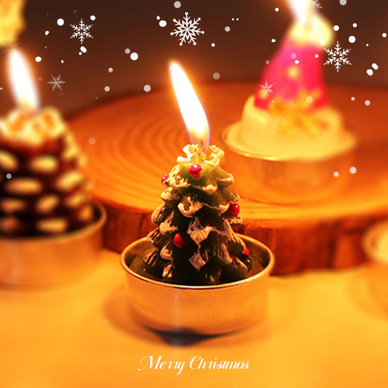 小摆件圣诞节装饰品雪人蜡烛