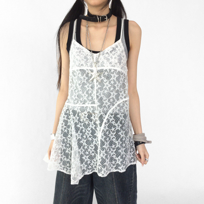 innomoood 星星蕾丝吊带裙可调节叠穿百搭氛围感内搭慵懒小众设计