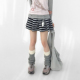 innomoood 条纹百褶针织短裙罗纹弹力腰屁帘叠穿百搭ins多穿A型裙