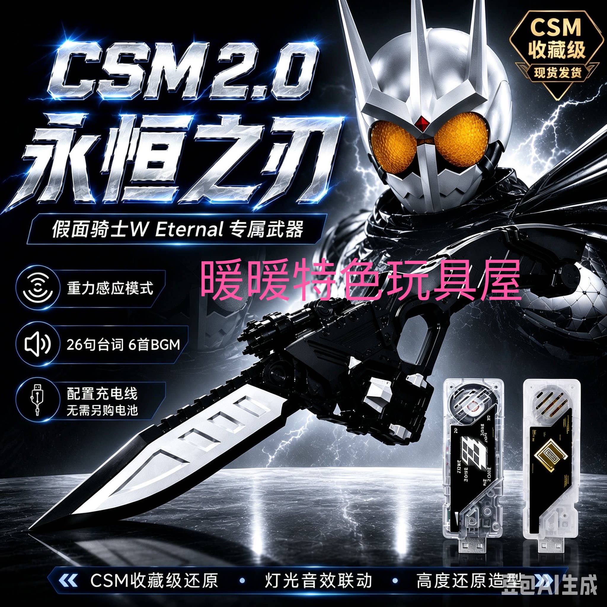 国产CSM3.0假面骑士W永恒之刃迷失E哥刀国改永骑20句台词3必杀B