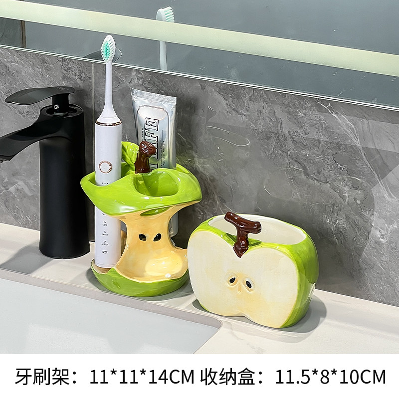 thumbnail for Apple ceramic electric toothbrush storage rack bathroom sink sink toothpaste toothbrush base