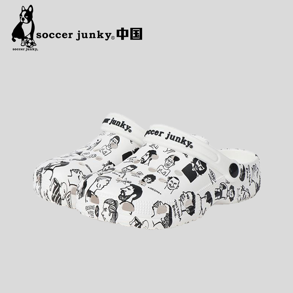 soccer junky足球狗球星插画EVA高弹无味儿童沙滩洞洞拖鞋SJ26705