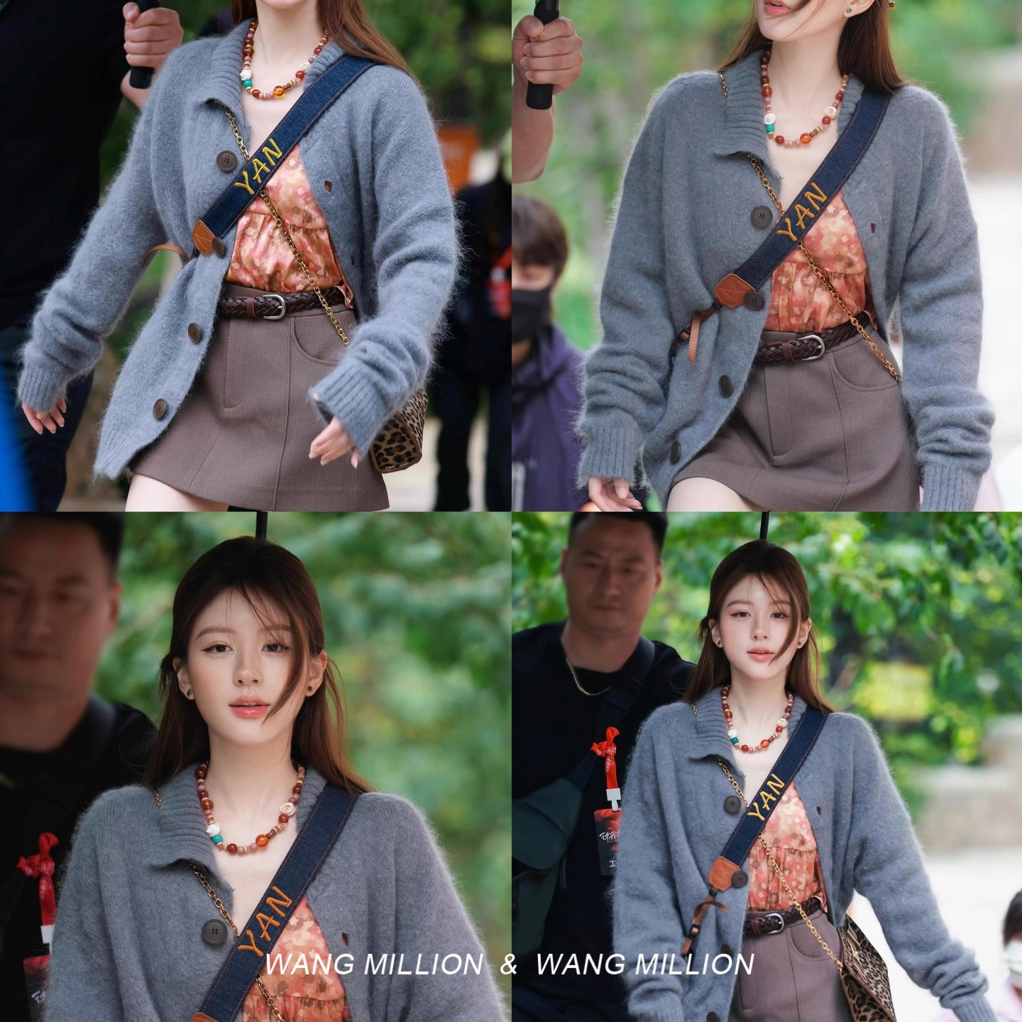 赵露思同款灰色针织开衫慵懒