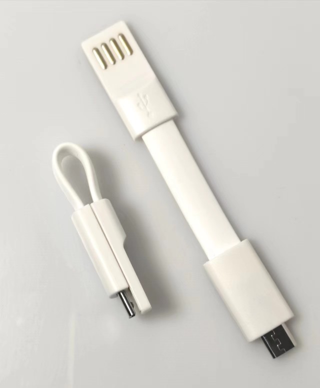 MICRO安卓互转USB便携快充数据线短款充电宝专用带磁铁L9cm 