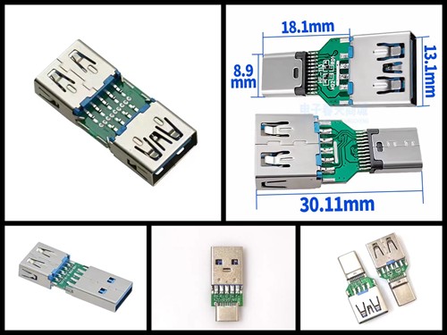 USB3.0A母转3.0母头/A母对A公/A母对C母/A母对C公/A公对C母转接头