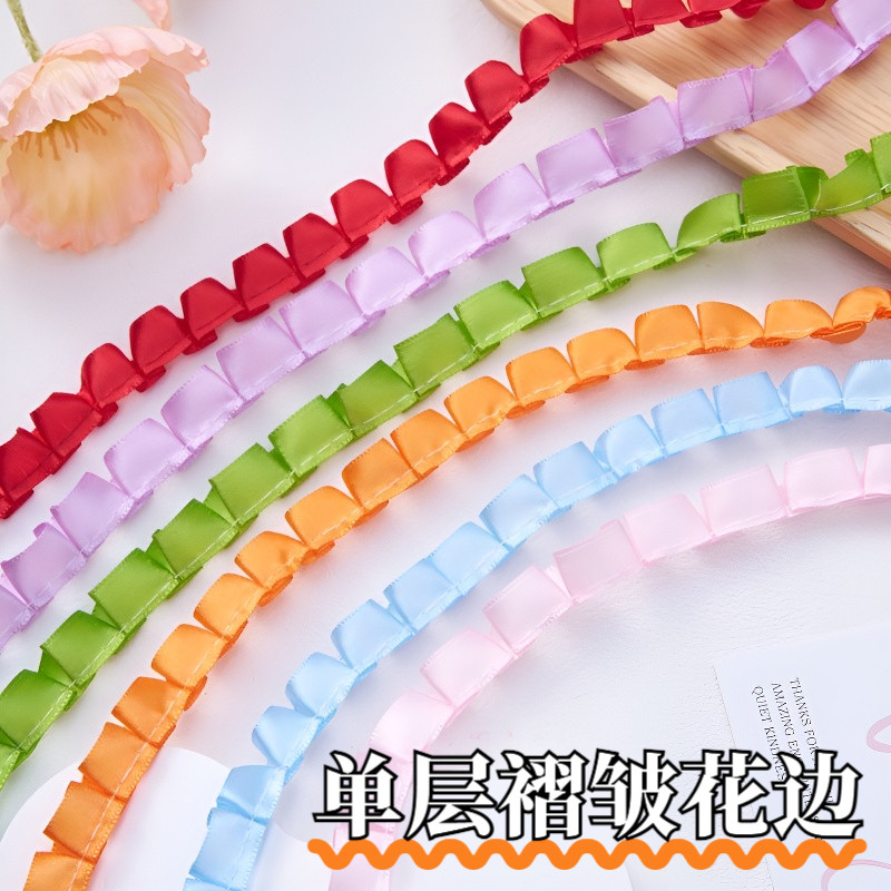 吧唧痛包立体密褶皱迷你娃娃衣服立领裙摆手工吊带蕾丝花边辅料细
