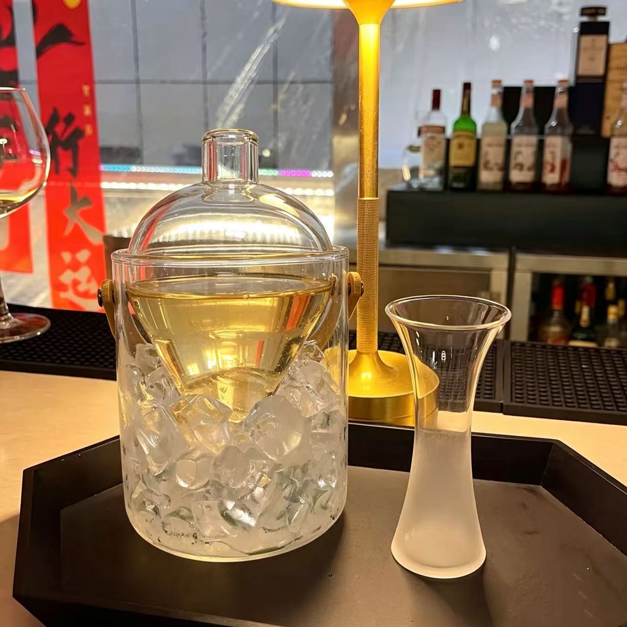 新款清酒壶红酒醒酒器冰酒器家用葡萄酒快速斜口醒酒器分酒器