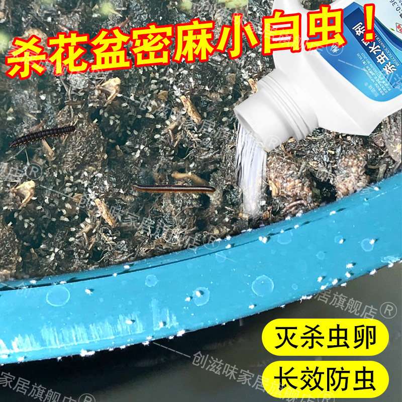 盆栽小白虫杀虫剂灭跳虫花盆土壤杀虫剂除烟灰虫马陆土里杀虫药pt