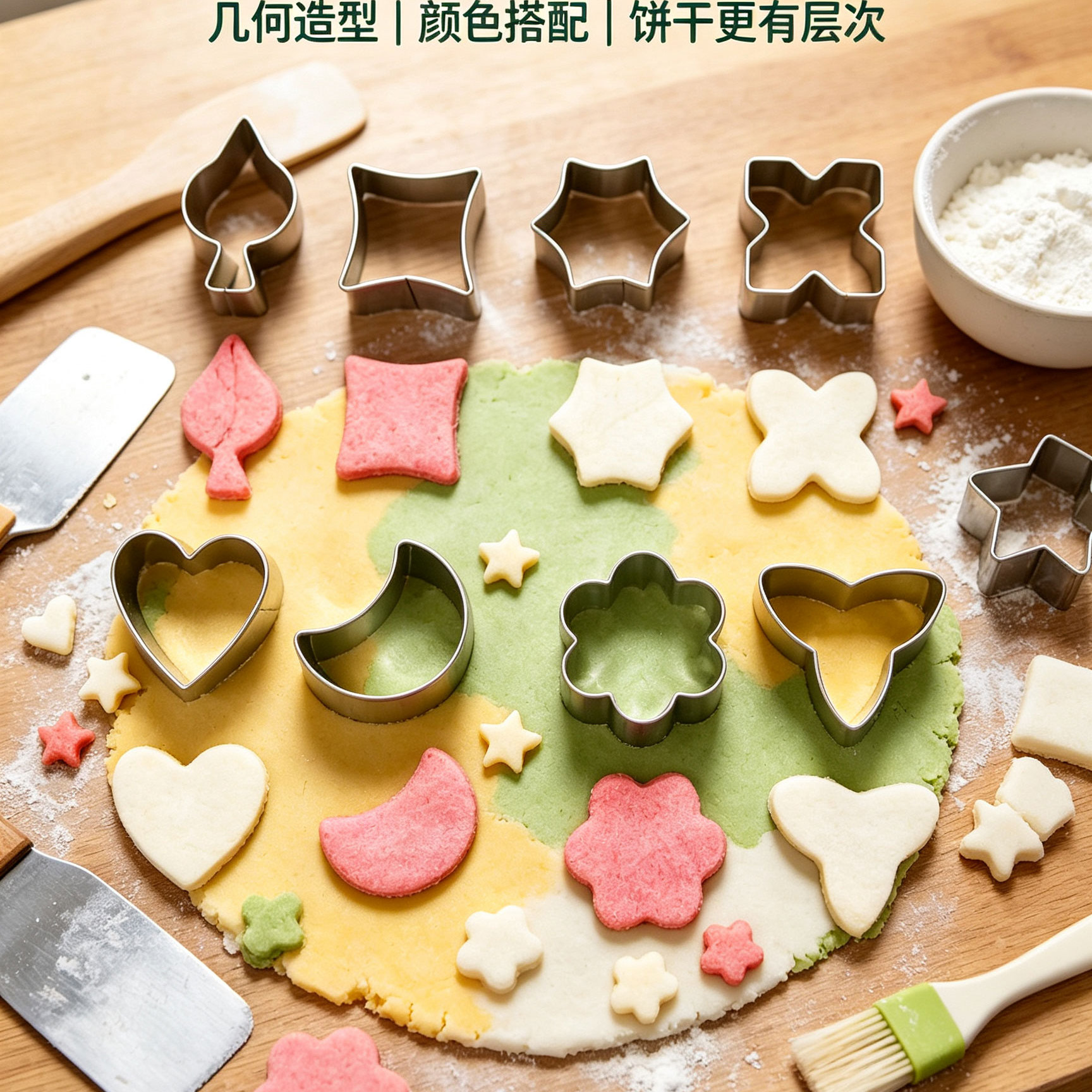 几何造型不锈钢食品DIY烘焙工具多款式印花翻糖饼曲奇饼干模具