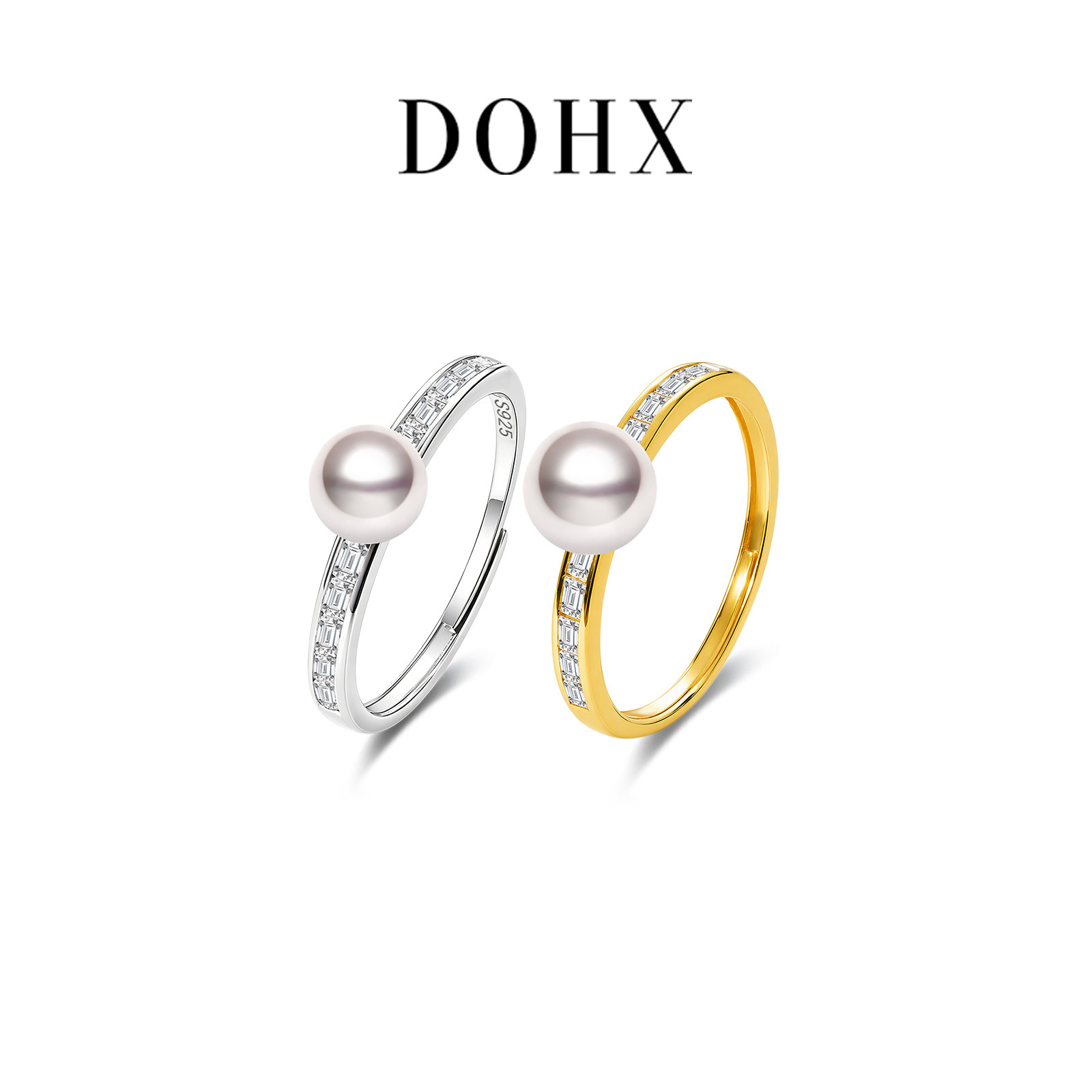 DOHX珠宝阿古屋珍珠戒指S925银