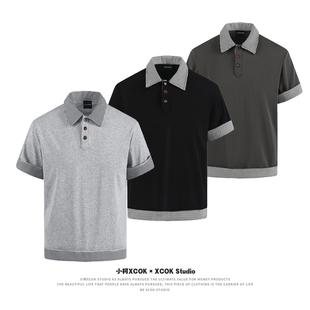 高级感t恤 小柯xcok 莱赛尔天丝千鸟格polo衫 短袖 男cleanfit夏季