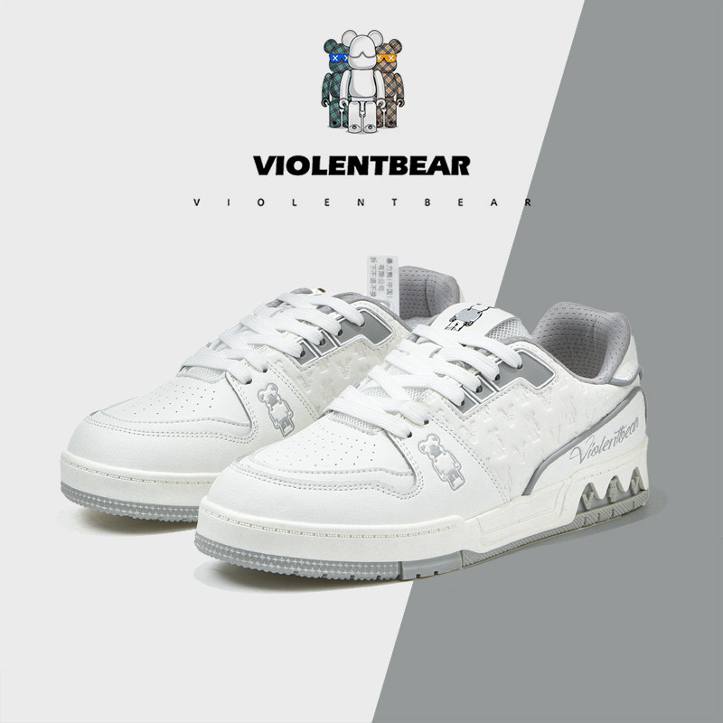 暴力熊情侣低帮板鞋男女款小白鞋