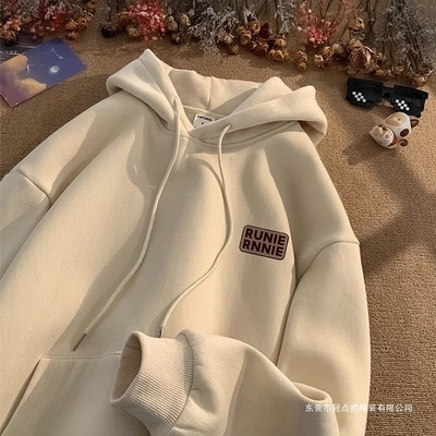 秋冬季新款连帽加绒时尚卫衣男