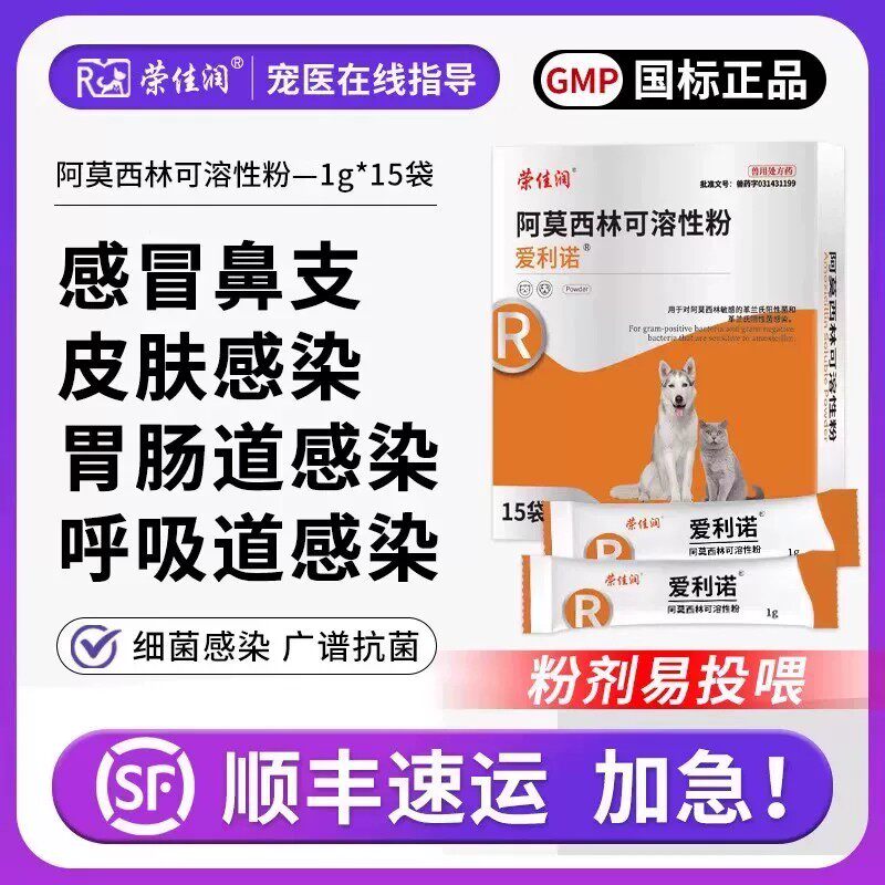阿莫药犬猫感冒咳嗽猫鼻支消炎