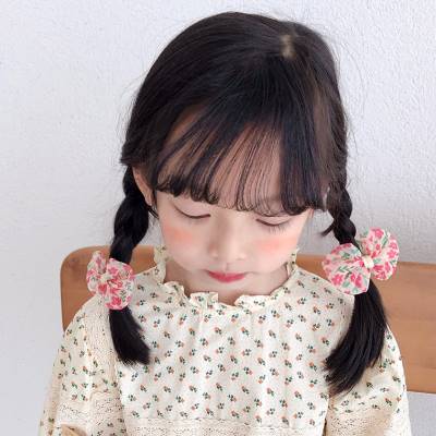 蝴蝶结可爱花朵小发圈宝宝哪吒头对夹儿童扎丸子头发绳不伤发皮筋